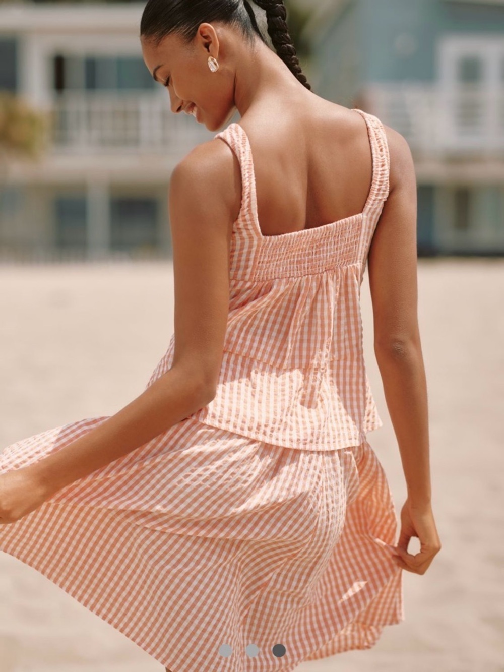 Anthropologie Celandine Lakeside Smocked Tank Sz XL summer cotton nautical - Picture 3 of 7